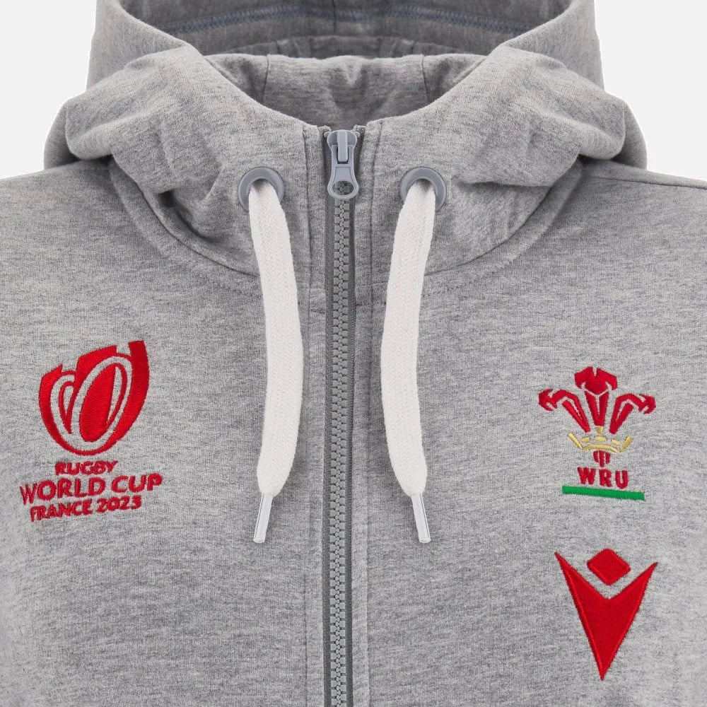 Macron Wales WRU Womens RWC 2023 Full Zip Hoodie 