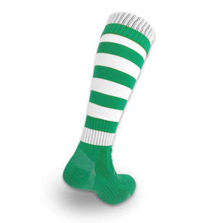 Precision Training Kids Hooped Green & White Socks