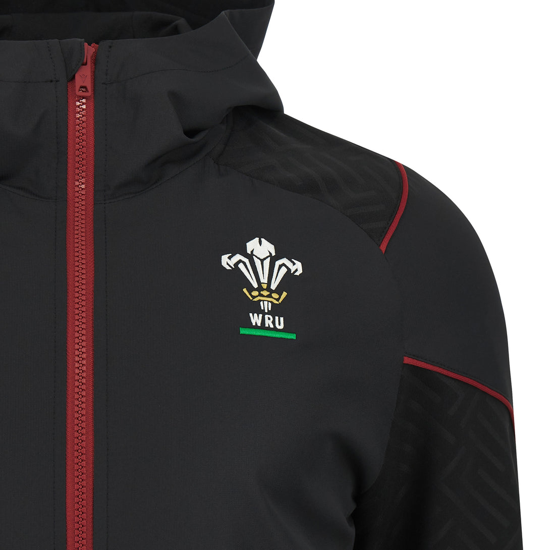 Macron Wales Rugby WRU 2024 Mens Travel Full Zip Hoody