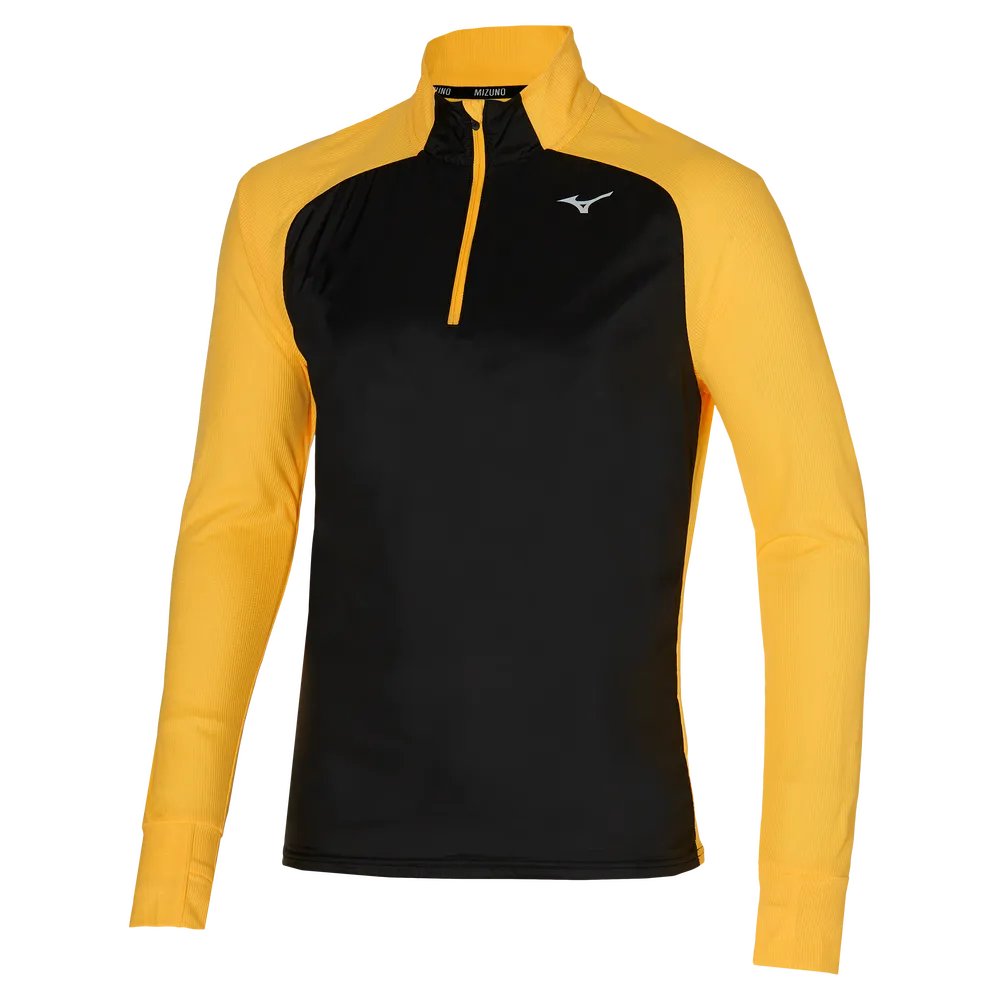 Mizuno Mens Hybrid LS Half Zip Racing Yellow/Black J2GC255298