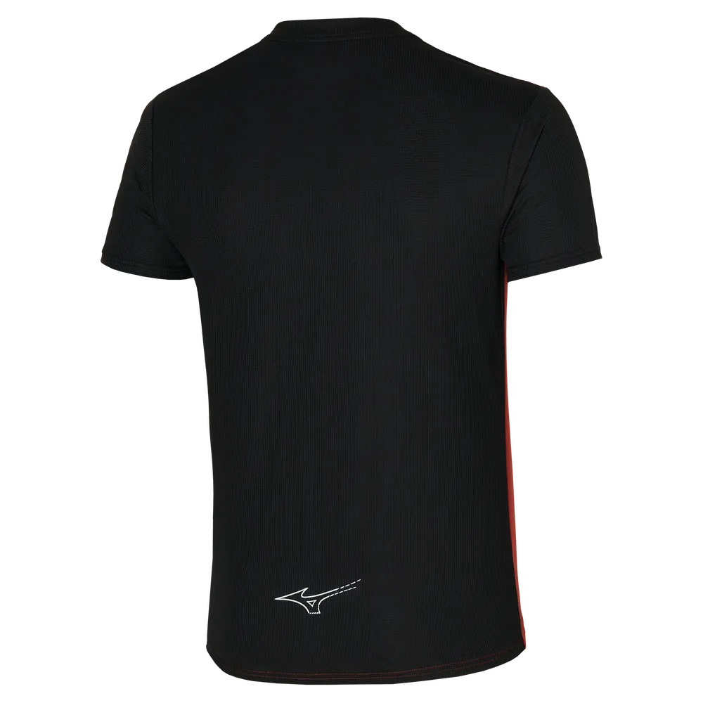 Mizuno Mens DRYAEROFLOW Gym T-shirt - Fiery Red/Black