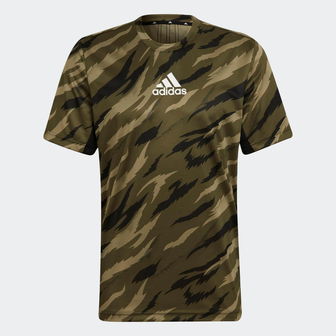 Adidas Mens Aeroready Feelstrong Camo Tee