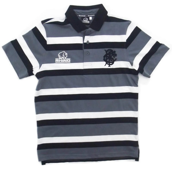 Barbarians 2013 Adults Savage Stripe Charcoal/Black/White Polo