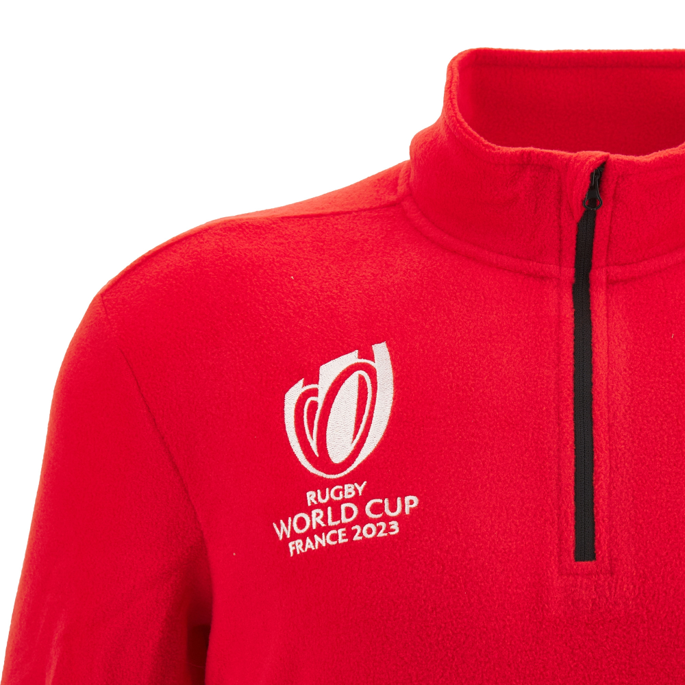 Macron Wales Adults WRU RWC 2023 Fleece 1/4 Zip Top