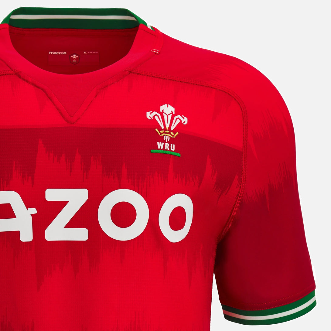 Macron Wales WRU 22/23 Home Pathway Technical Slim Fit Rugby Jersey