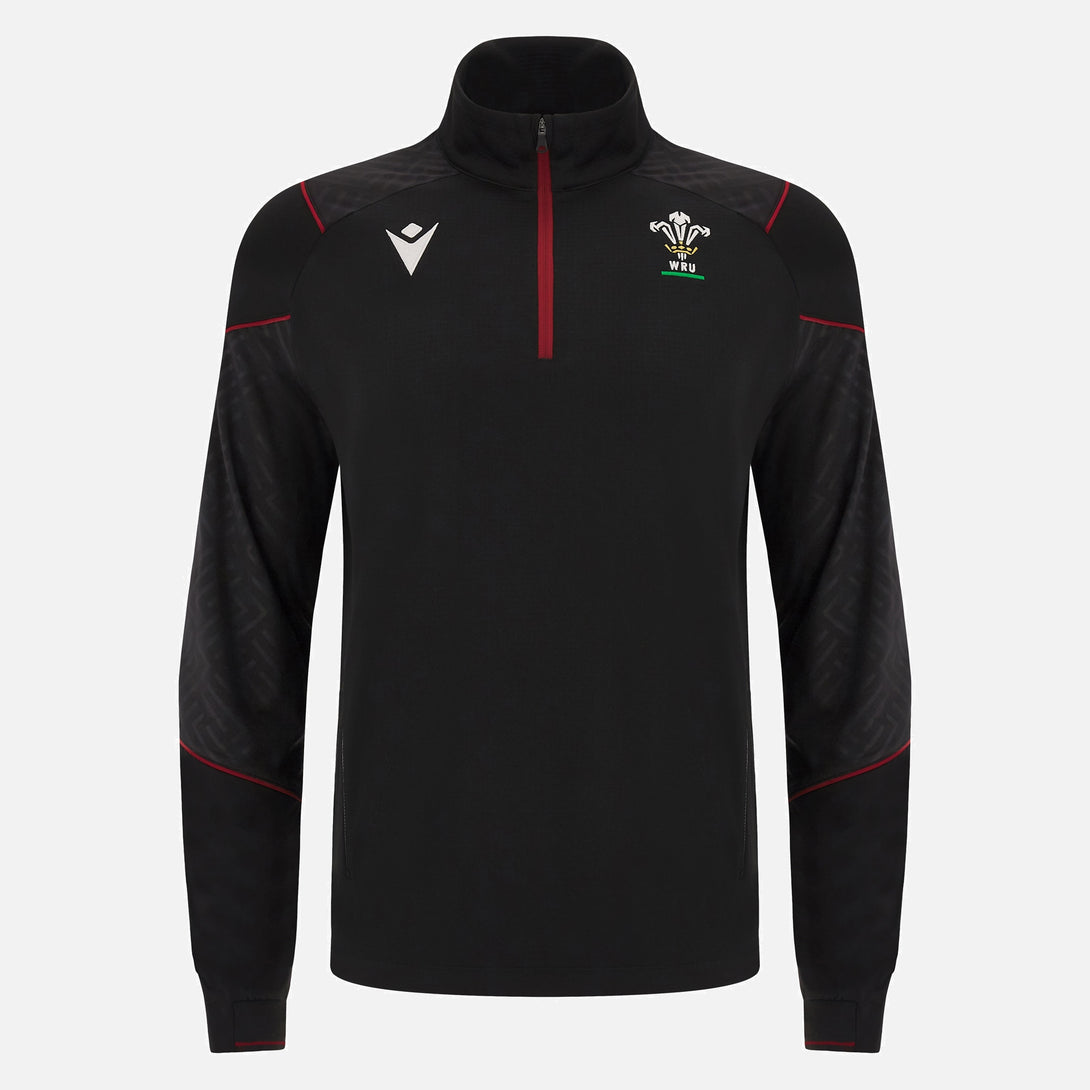 Macron Wales WRU 2023/24 Mens 6 Nations Travel 3D Fleece 1/4 Zip Top