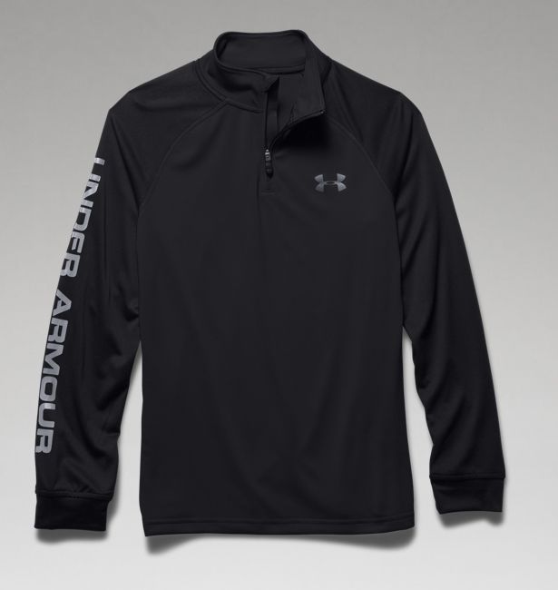 Under Armour Kids Tech 1/4 Zip Long sleeve Black T-Shirt