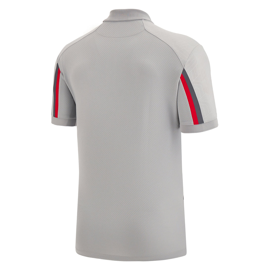 Macron Wales WRU 22/23 Mens Travel Player Poly Tech Rugby Polo