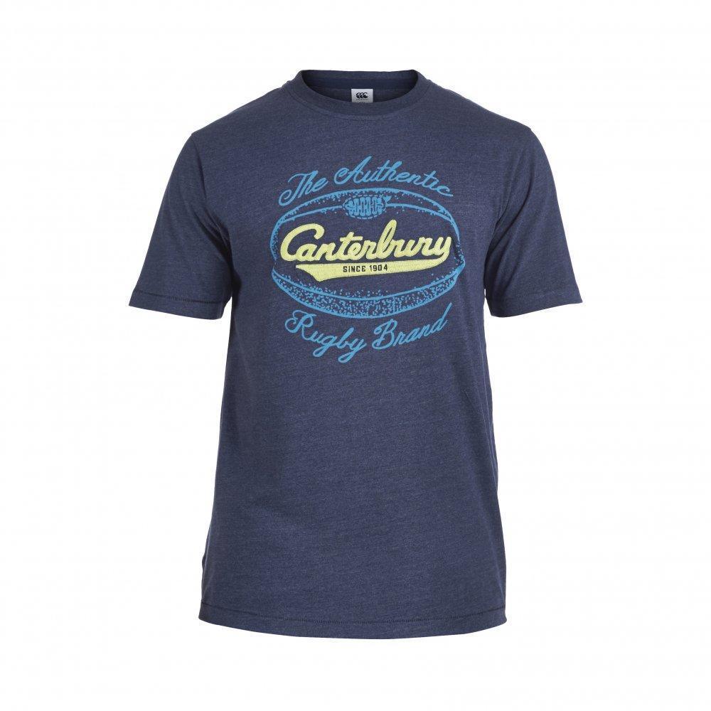 Canterbury Authentic Rugby Ball Adults Navy T-Shirt