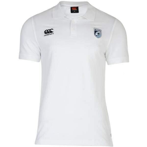 CCC Cardiff Blues Pique Polo Adults White