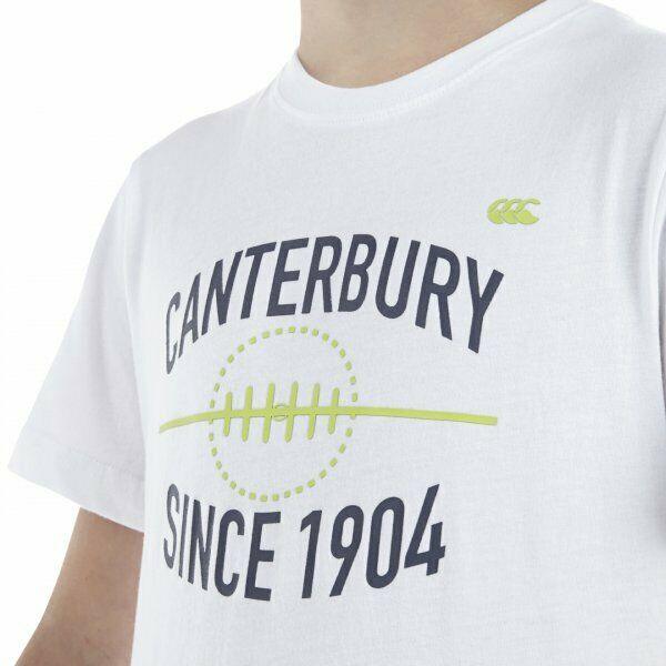 Canterbury Rugby Ball Kids White T-Shirt Ss15