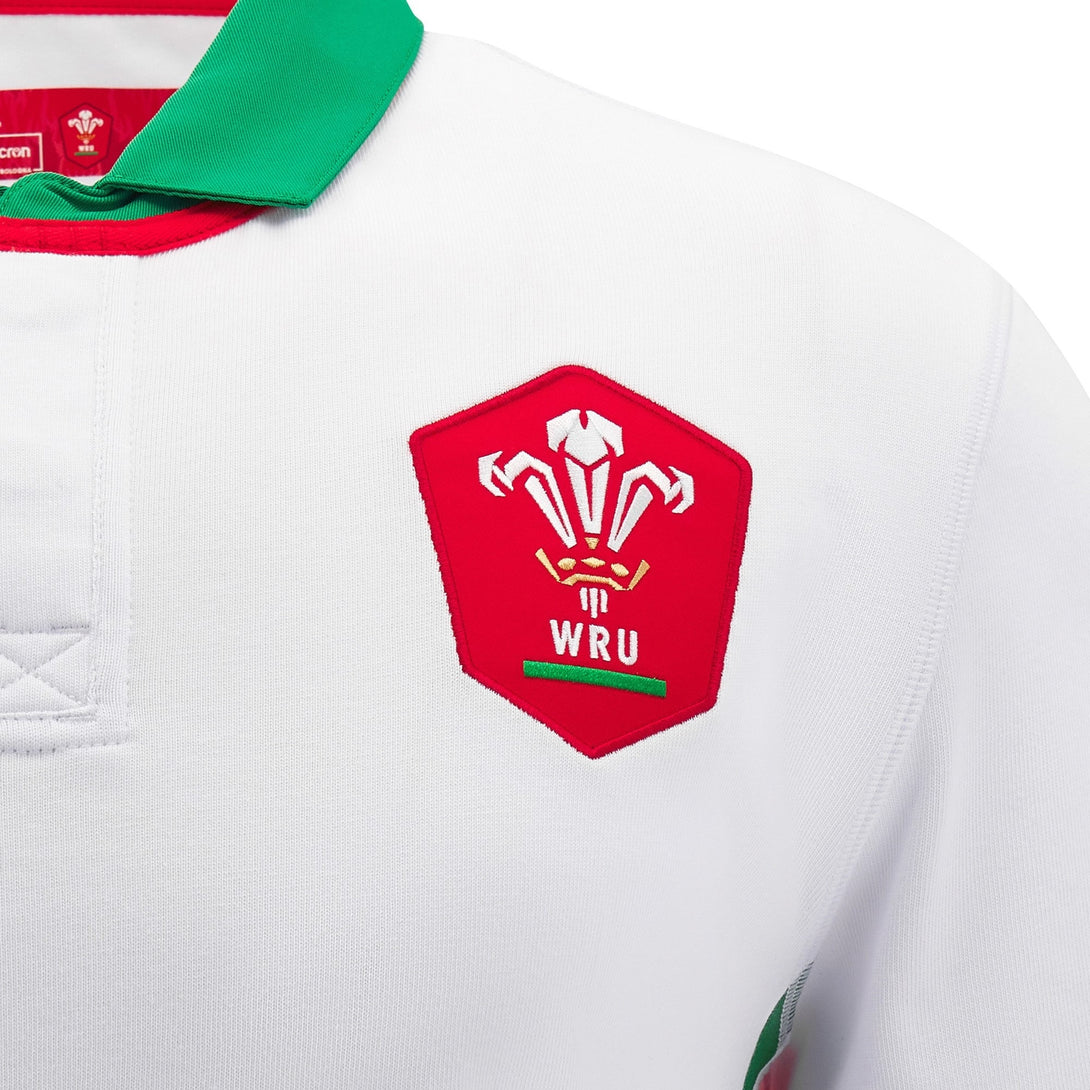 Macron Wales WRU 2024/25 Adults Six Nations Away Cotton Rugby Shirt