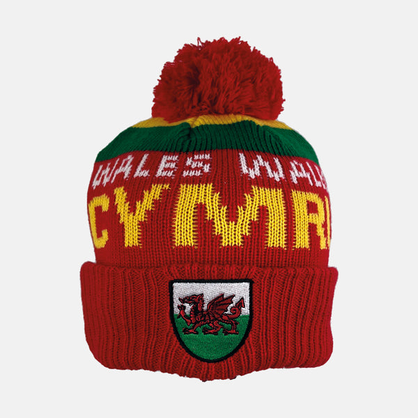 Manav Cymru Shield Bobble Beanie