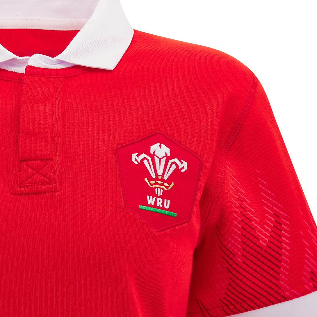 Macron Wales WRU 2024/25 Womens Six Nations Home Cotton Rugby Shirt