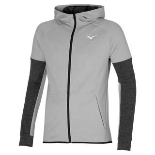 Mizuno Mens RB Sweat Hoodie - Grey / Black 