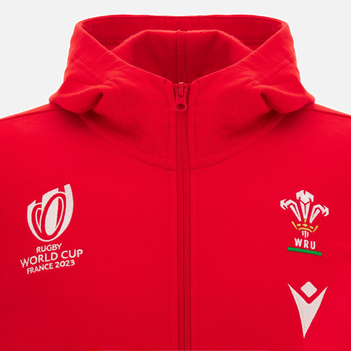 Macron Kids Wales WRU RWC 2023 Full Zip Hoody