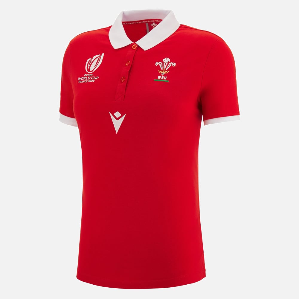 Macron Womens Wales WRU RWC 2023 Polo S/S