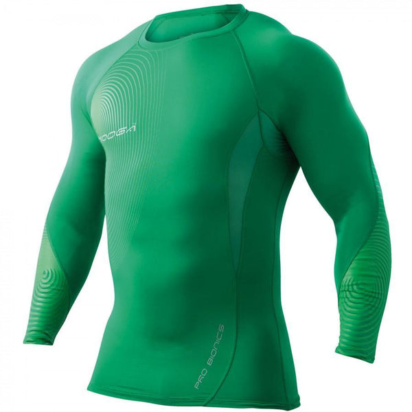 Kooga Compression L/s Kids Green Power Rugby Shirt