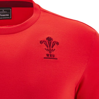 Macron Wales WRU 2025/26 Mens Travel Cotton T-Shirt