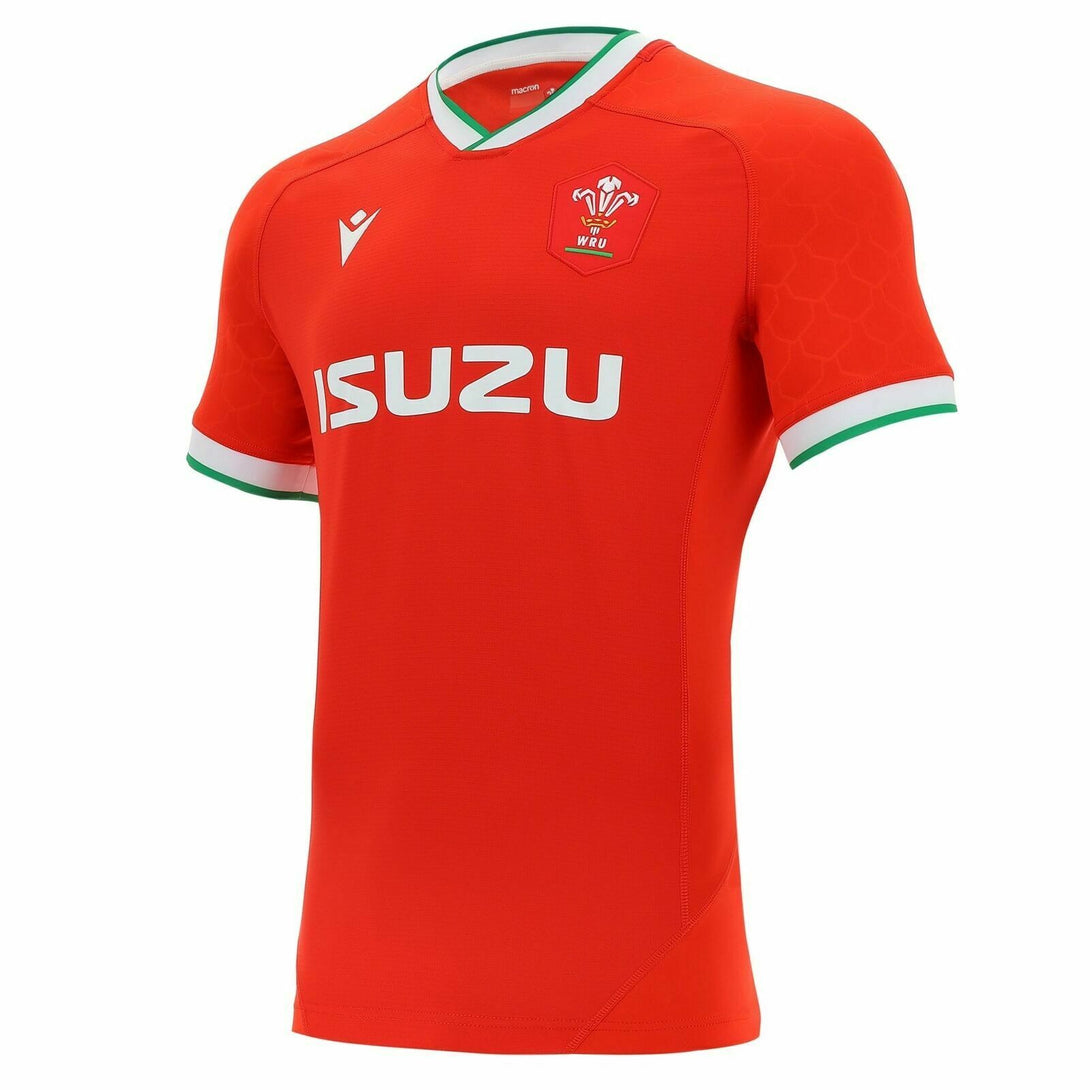 Macron Wales WRU Mens Home Authentic Pro Rugby Shirt