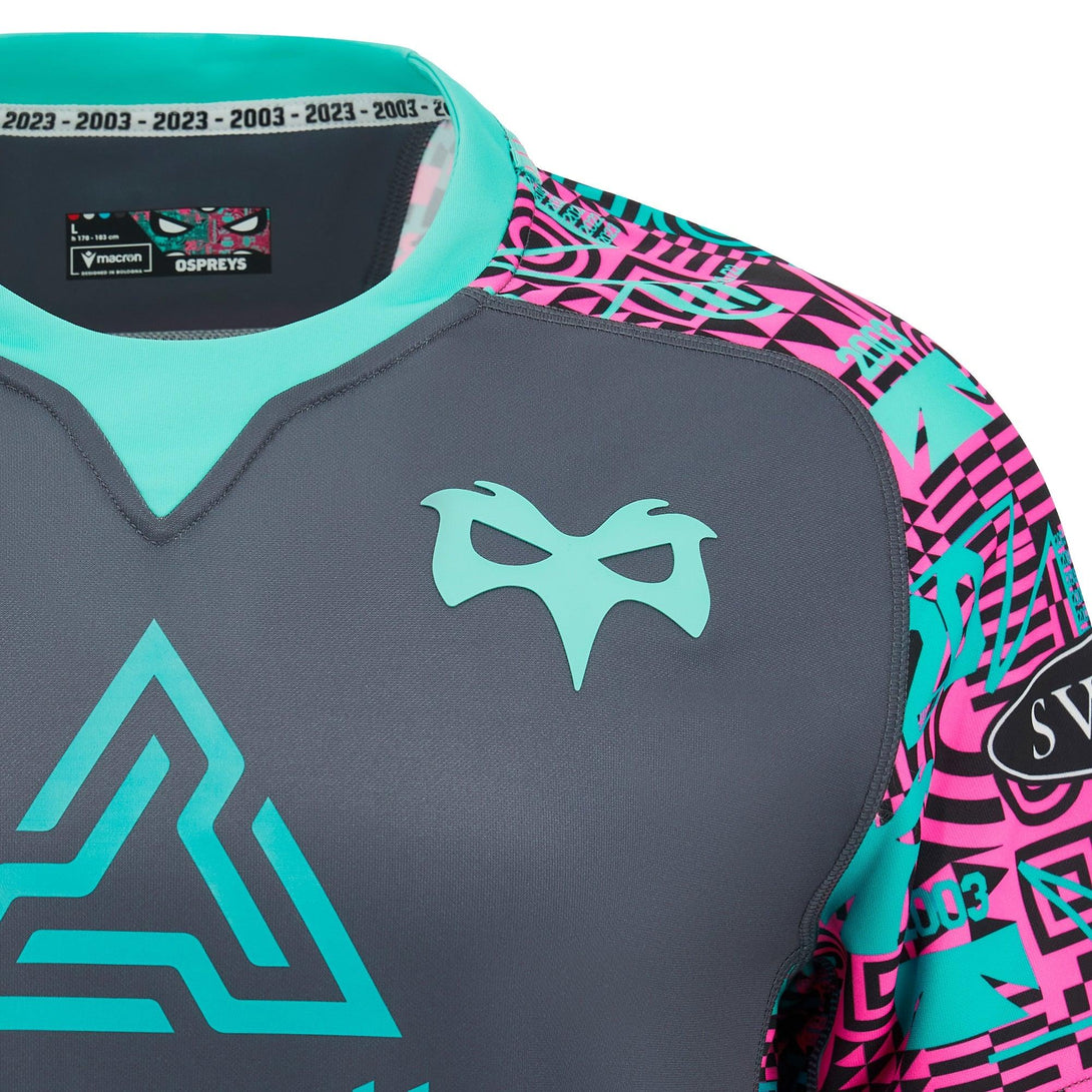 Macron Ospreys Mens Euro Rugby Shirt