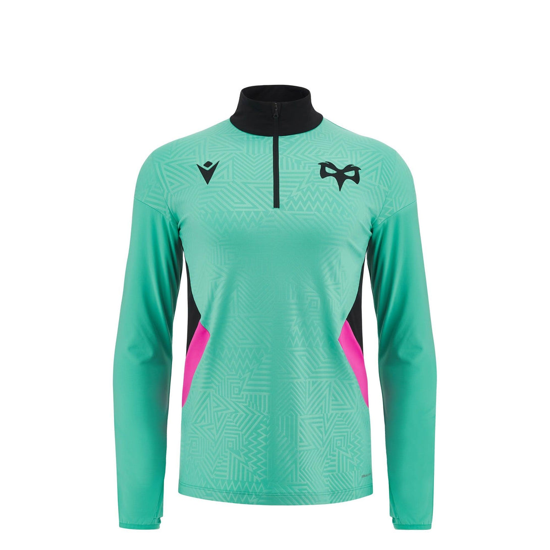 Macron Ospreys Rugby Kids Training Poly Zip Top