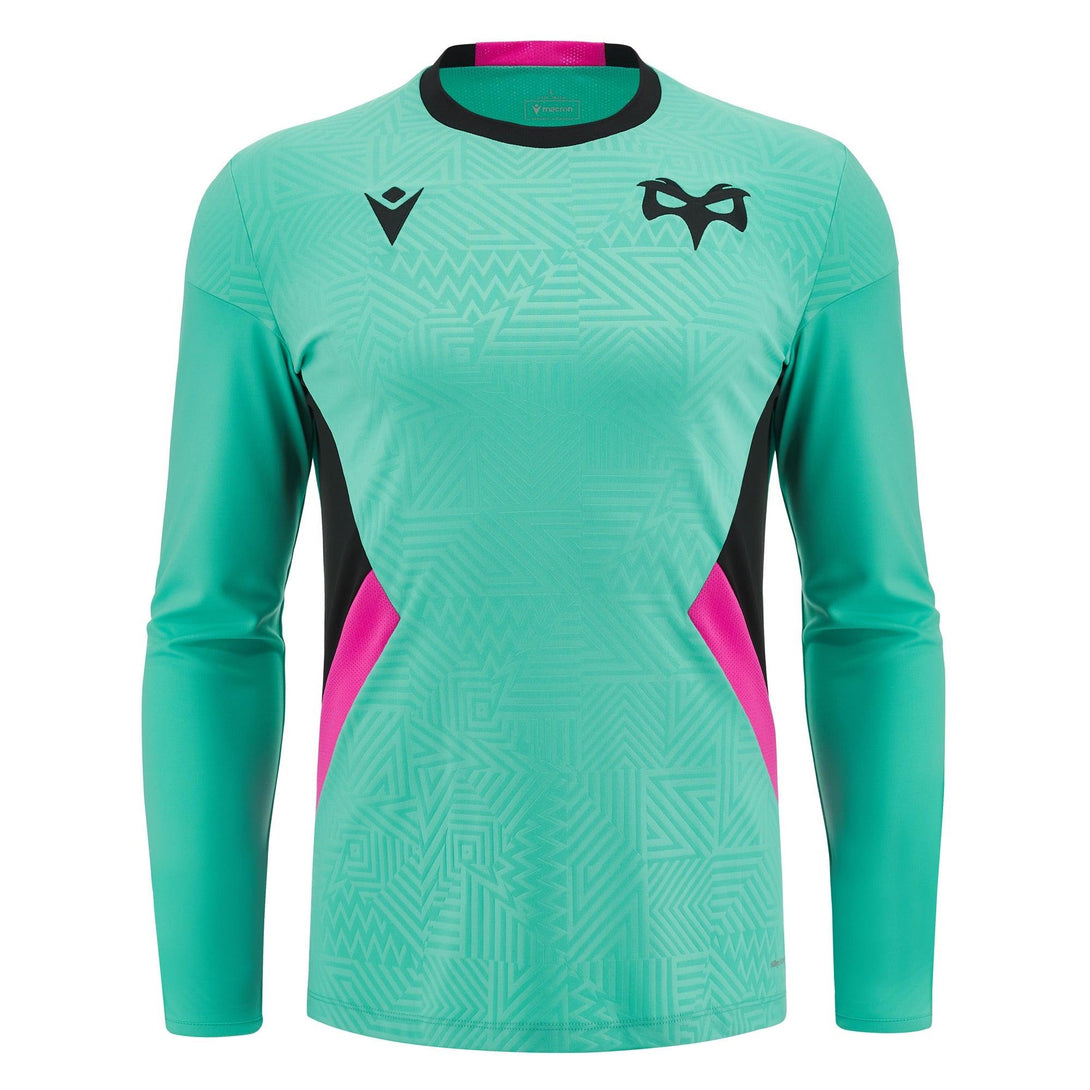 Macron Ospreys Rugby Mens Training Poly Long Sleeve T Shirt 