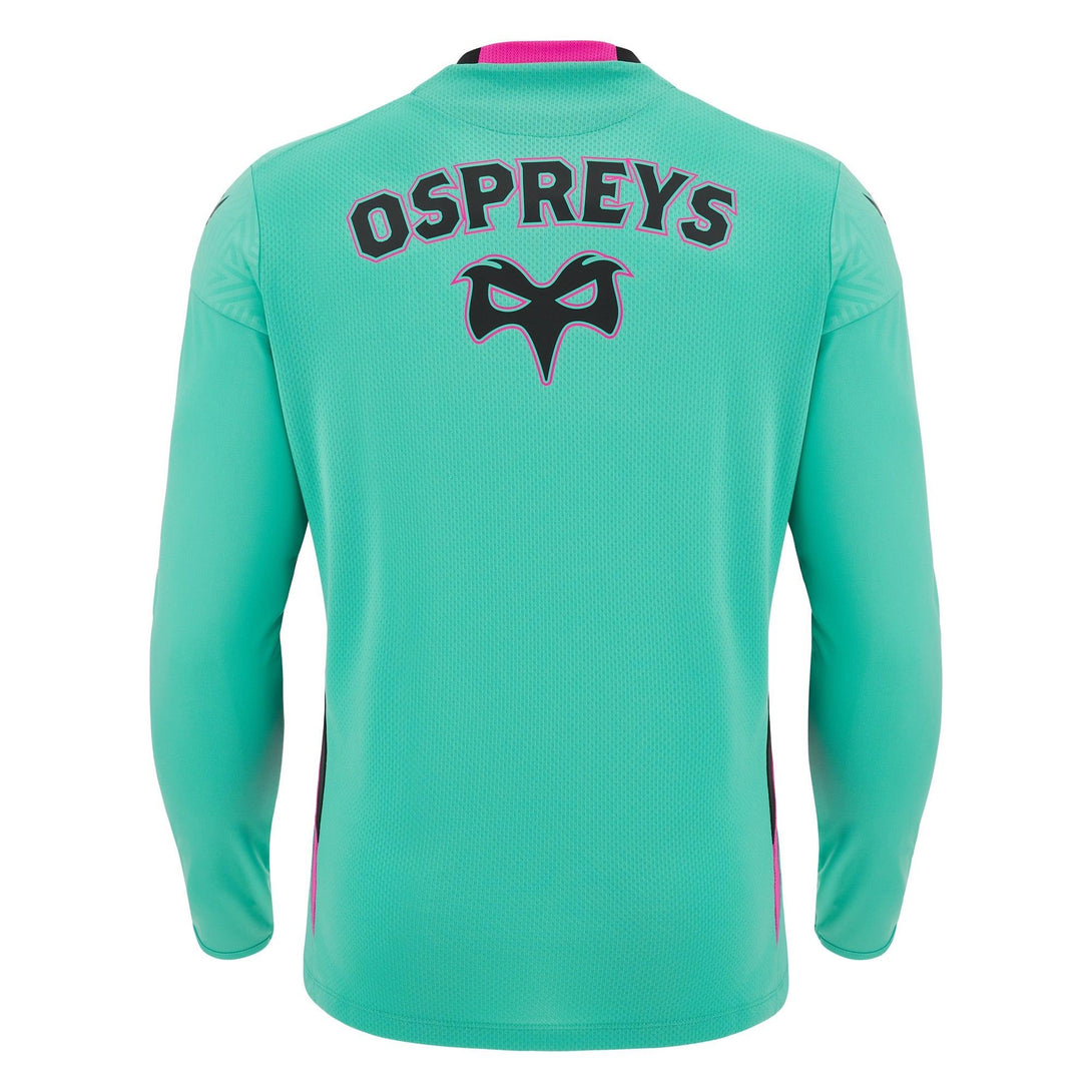 Macron Ospreys Rugby Mens Training Poly Long Sleeve T Shirt 