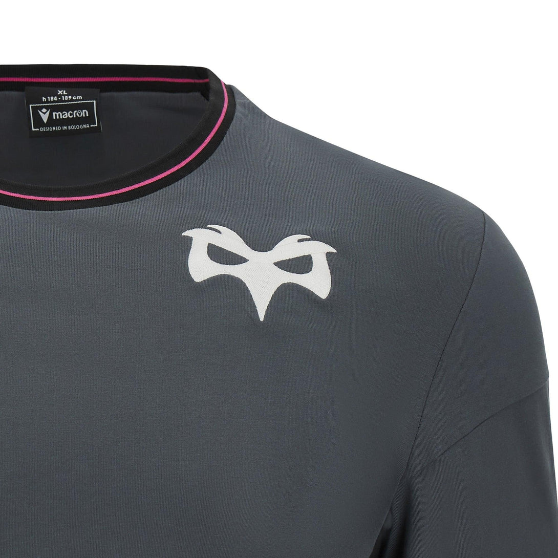 Macron Ospreys Rugby Mens Travel Cotton Long Sleeve T Shirt