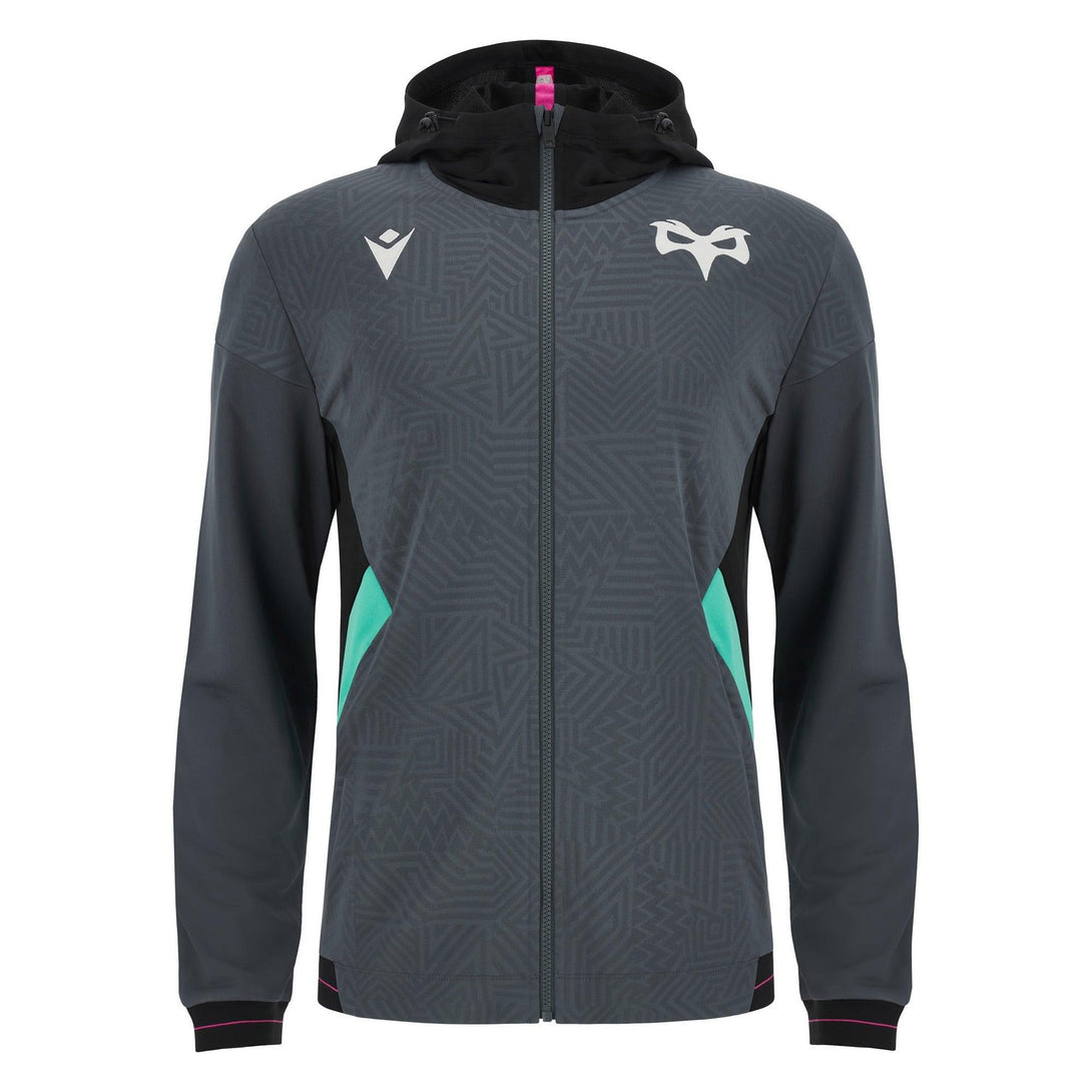 Macron Ospreys Rugby Mens Travel Full Zip Hoody