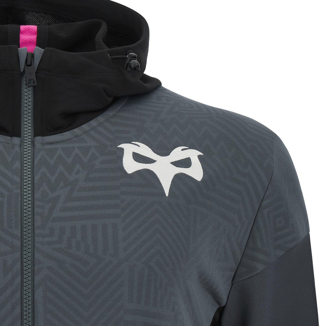 Macron Ospreys Rugby Mens Travel Full Zip Hoody