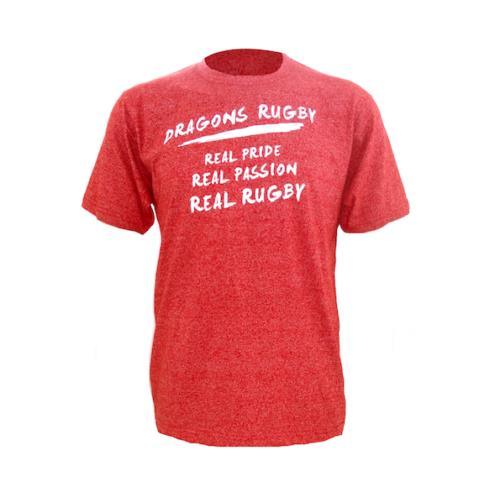 Newport Gwent Dragons Pride Passion Rugby T-Shirt Red Adults