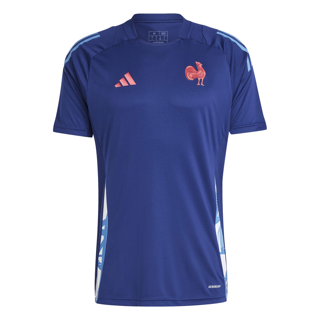 Adidas France Rugby Performance Tee Adults Blue