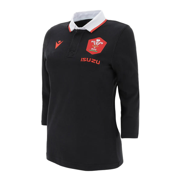 Macron Wales WRU 20 Alternate Cotton Womens Rugby 3/4 Sleeve Jersey