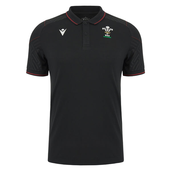 Macron Wales WRU 2024 Mens Rugby Travel Polo