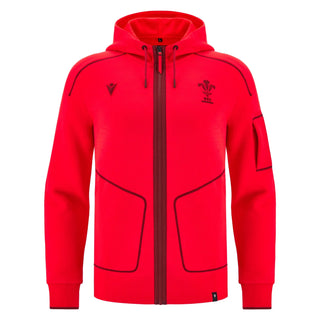 Macron Wales WRU 2025/26 Mens Players Travel Zip Hoody