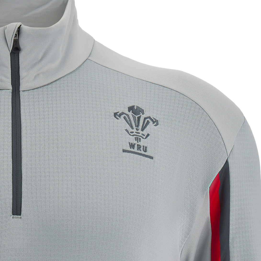 Macron Wales WRU 22/23 Kids Player Travel 3D ¼ Zip Fleece