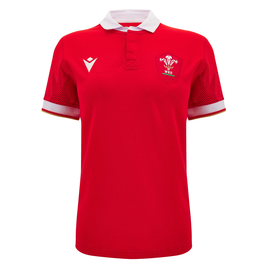 Macron Wales WRU 2024/25 Womens Six Nations Home Cotton Rugby Shirt