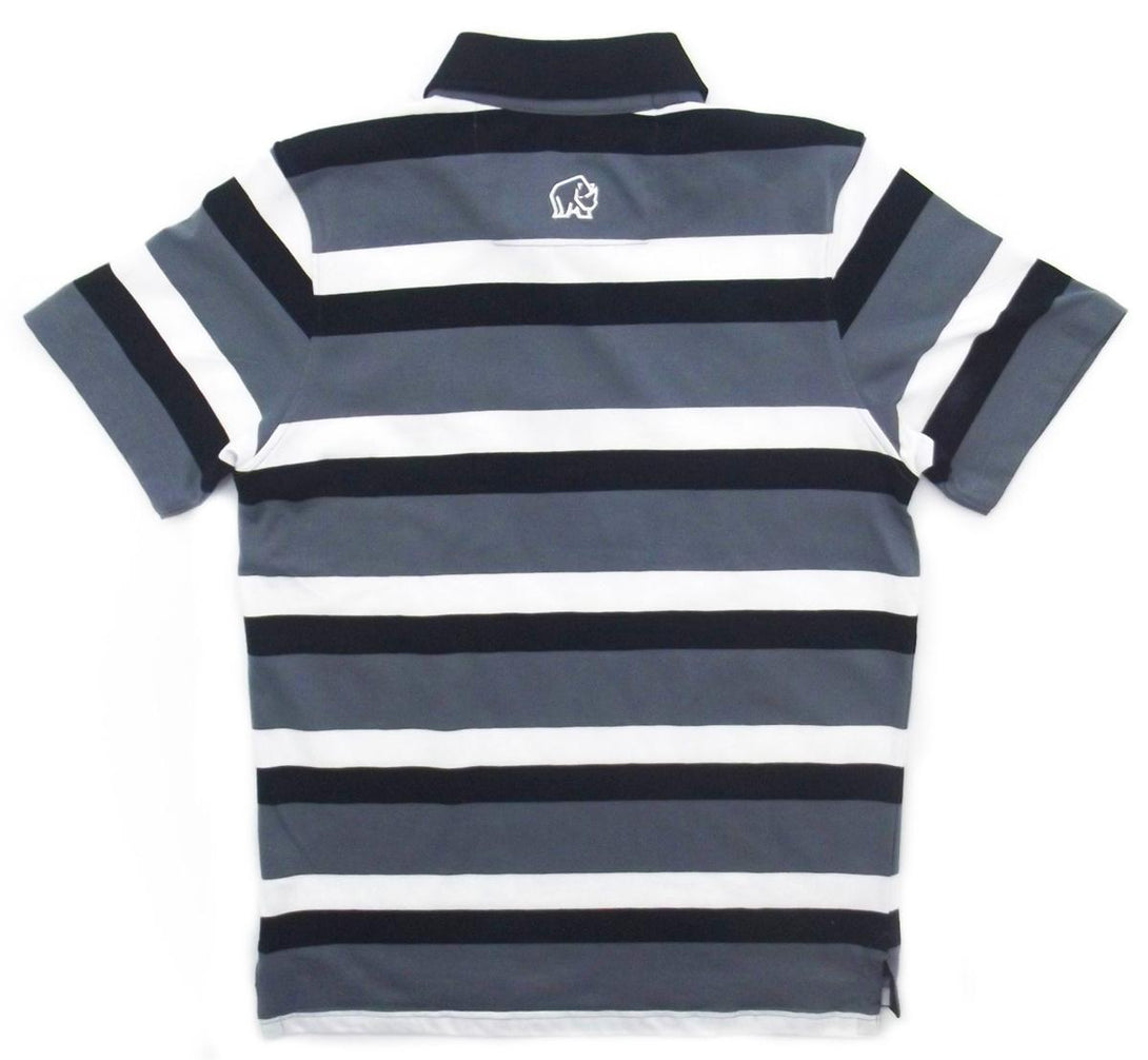 Barbarians 2013 Adults Savage Stripe Charcoal/Black/White Polo