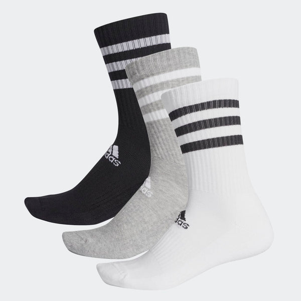 Adidas Adults 3-Stripes Cushioned Crew Socks 3 Pairs