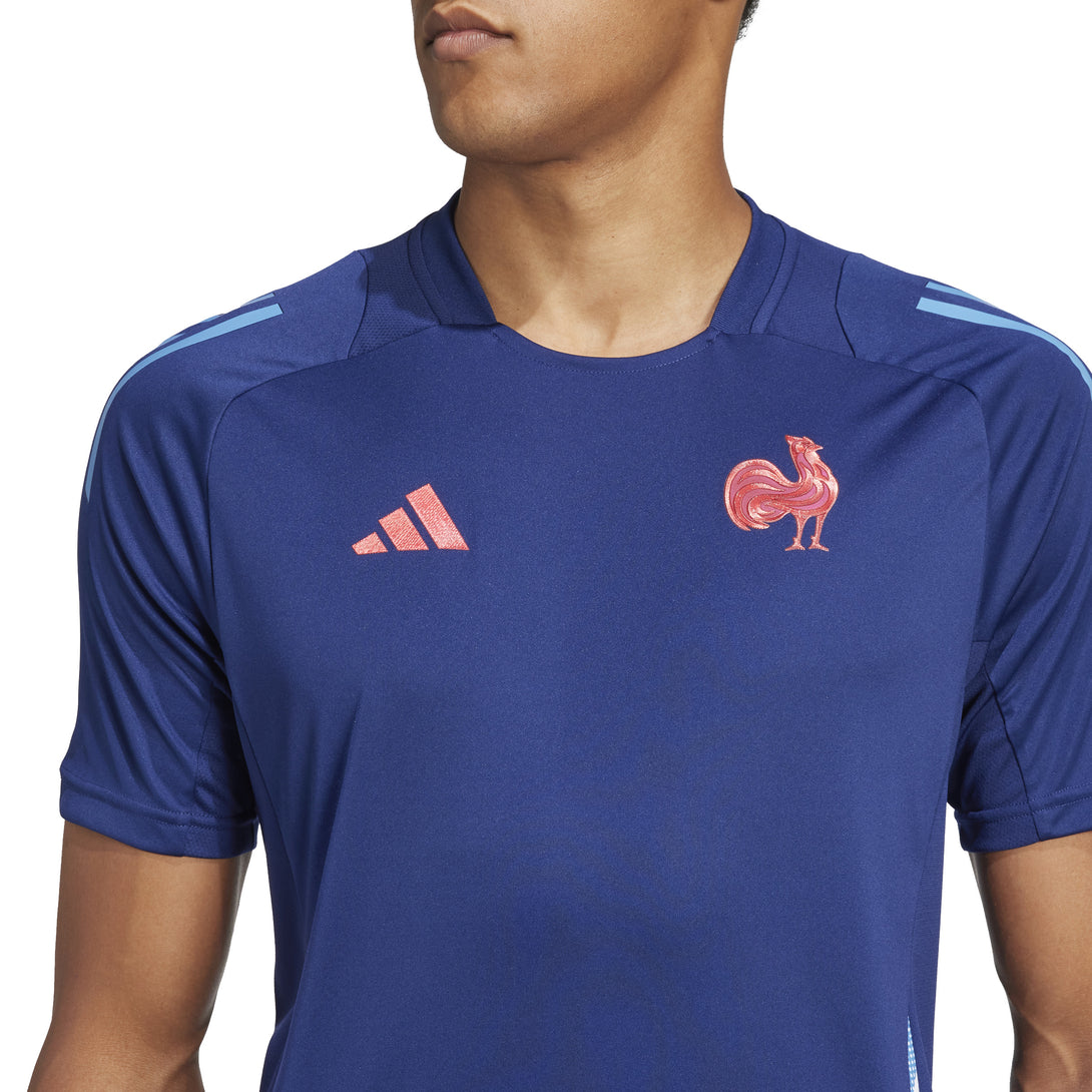 Adidas France Rugby Performance Tee Adults Blue