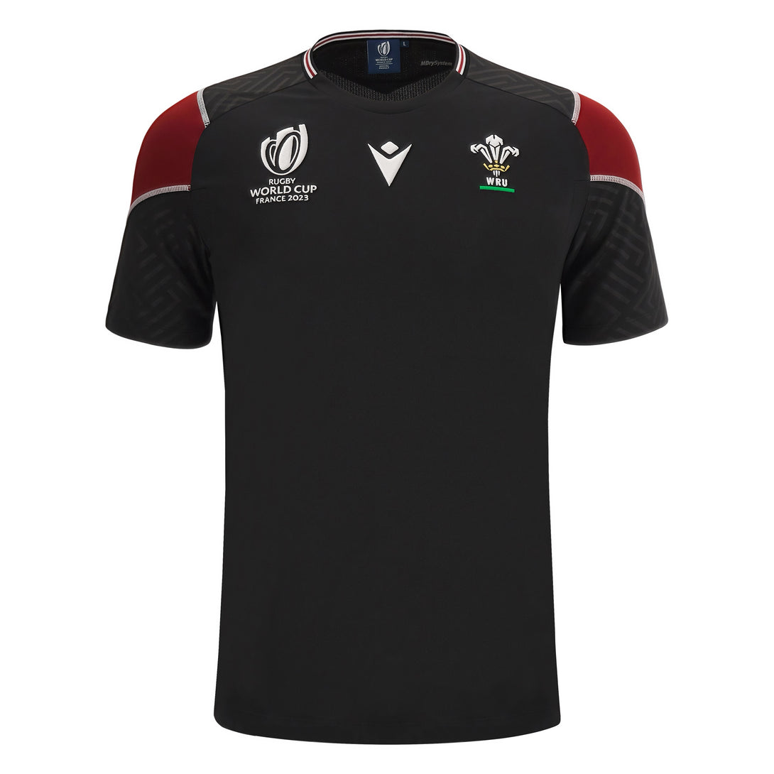 Macron Wales WRU Rugby World Cup 2023 Mens Poly Training Shirt