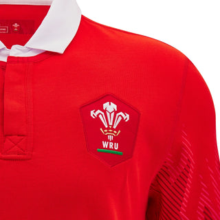 Macron Wales WRU 2024/25 Mens Six Nations Home Cotton Rugby Shirt