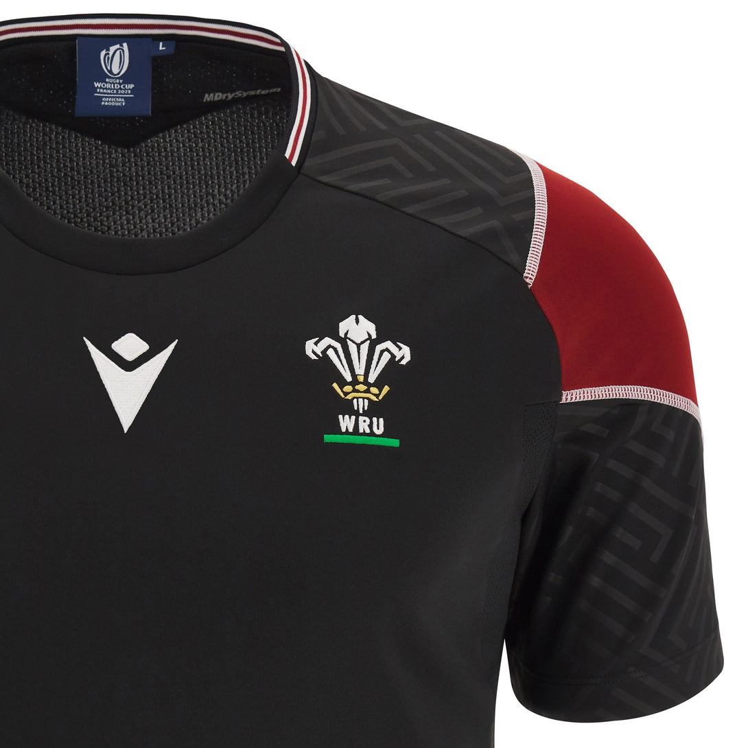 Macron Wales WRU Rugby World Cup 2023 Mens Poly Training Shirt