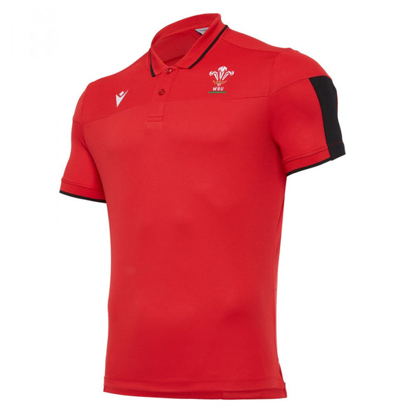 Macron Wales WRU 20 Mens Travel Player Tech Polo