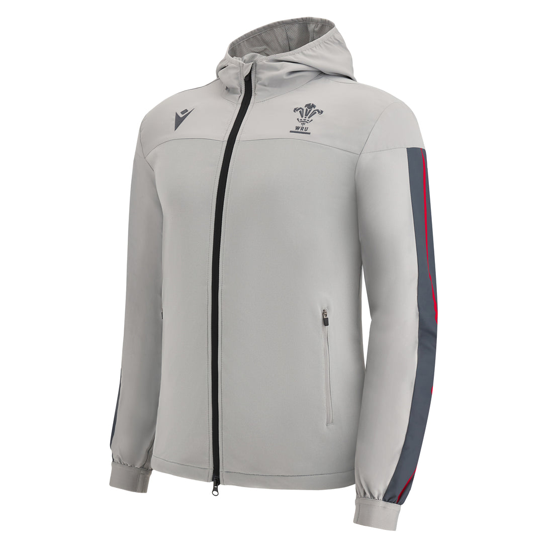 Macron Wales WRU Mens Rugby Full Length Zip Travel Jacket